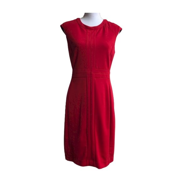 Banana Republic Women's Red Midi Sheath Dress Size 2 - Picture 1 of 7